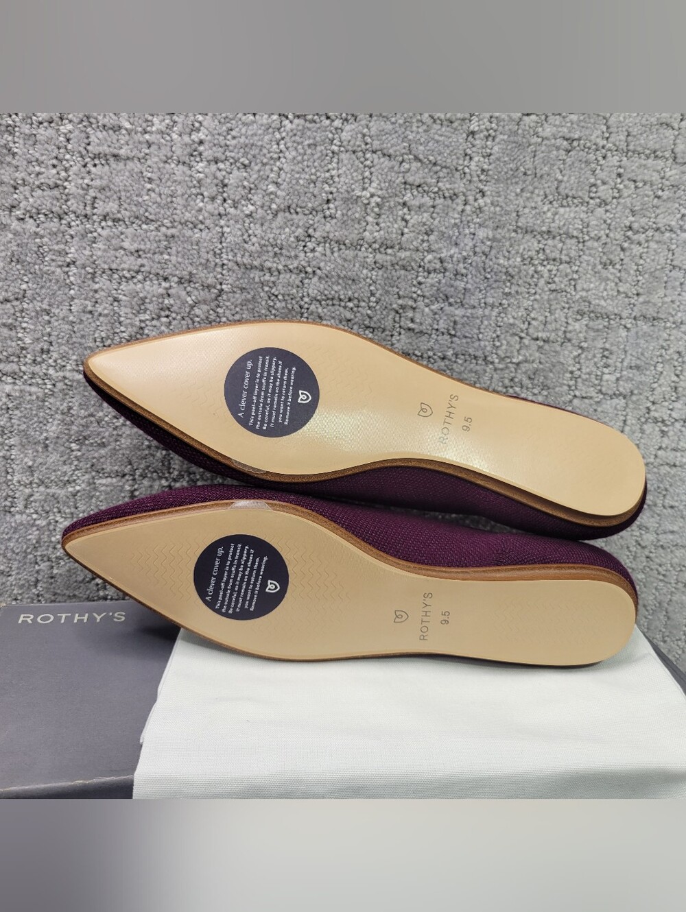 ROTHY'S The Merino Aubergine Pointed Shoes Women's Size US 7, 9.5, 11.5 RETIRED - Picture 7 of 10